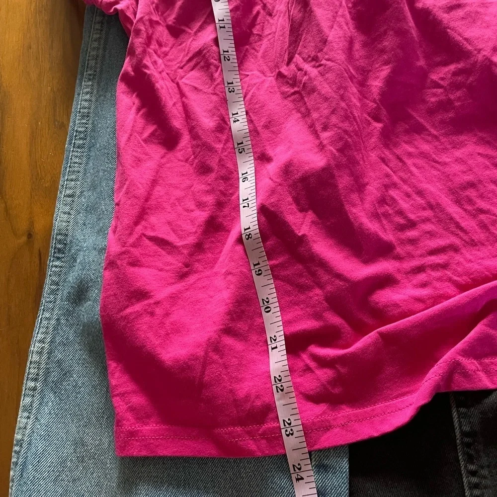 J. Crew Hot Pink Puff Sleeve Scoop Neck Top